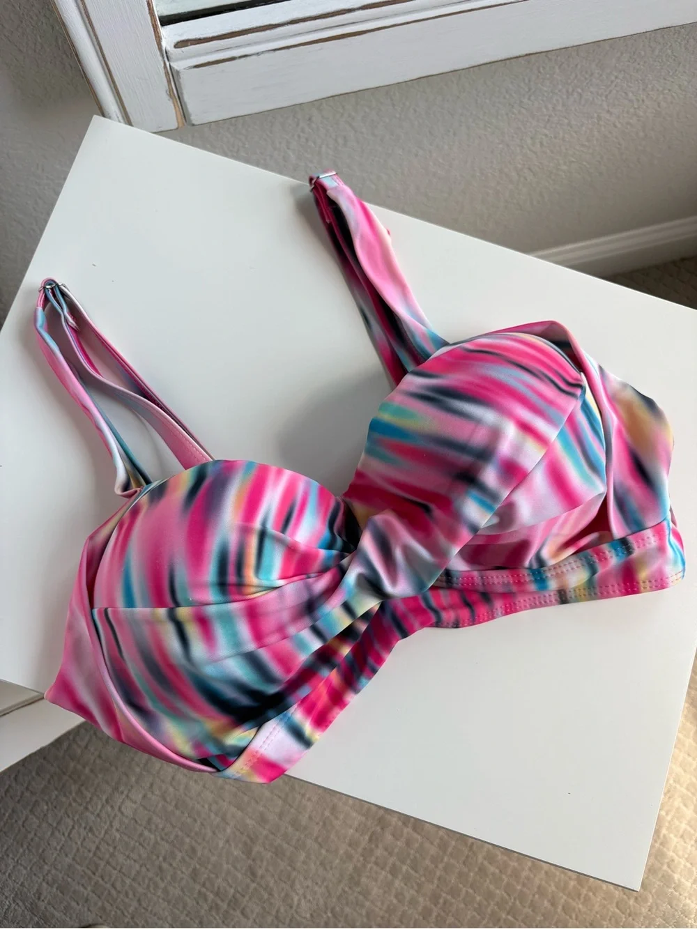 Pink Multi-Color Stripe Swim Bikini